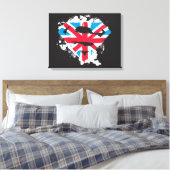 Paint Strokes British S-Shield Canvas Afdruk (Insitu (Slaapkamer))