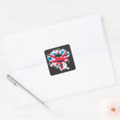 Paint Strokes British S-Shield Vierkante Sticker (Envelop)