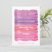 Paint Strokes Girls Birthday Party Kaart (Staand voorkant)