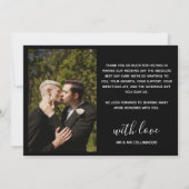 Paint Strokes Pride Flag Black Heart Photo Weddens Bedankkaart (Achterkant)