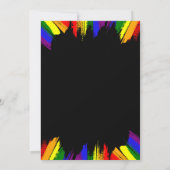 Paint Strokes Pride Flag Black LGBT Formele bruilo Kaart (Achterkant)