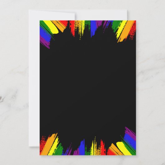 Paint Strokes Pride Flag Black LGBT Formele bruilo Kaart (Achterkant)
