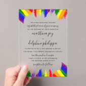 Paint Strokes Pride Flag LGBTQ formele bruiloft Acryl Uitnodigingen (Insitu (Draagbaar))
