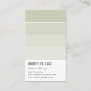 PAINT SWATCH CHIP modern decor ombre sage green Visitekaartje