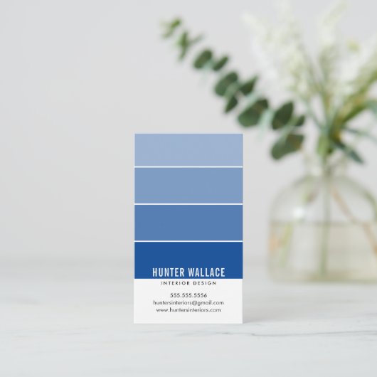 PAINT SWATCH CHIP modern design ombre koninklijk b Visitekaartje (Staand voorkant)