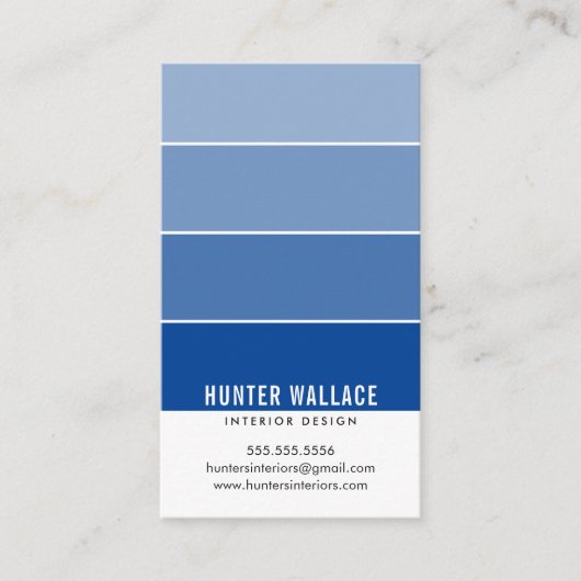 PAINT SWATCH CHIP modern design ombre koninklijk b Visitekaartje (Voorkant)