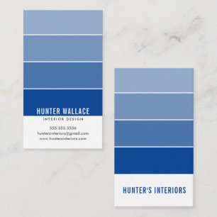PAINT SWATCH CHIP modern design ombre royal blue Visitekaartje