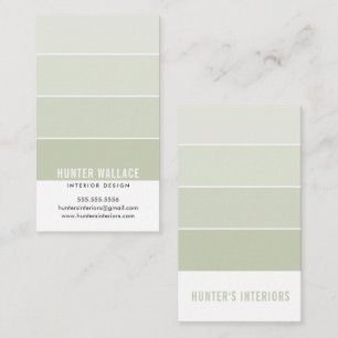 PAINT SWATCH CHIP modern design ombre sage green Visitekaartje
