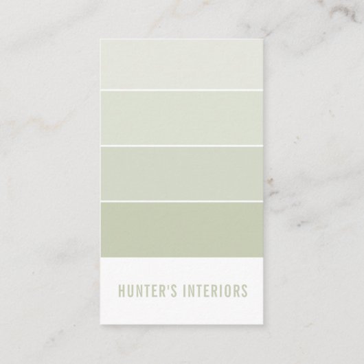 PAINT SWATCH CHIP modern design ombre sage groen Visitekaartje (Achterkant)