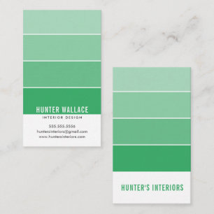PAINT SWATCH CHIP modern interieur ombre groen Visitekaartje