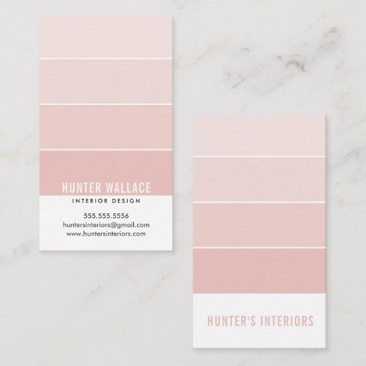 PAINT SWATCH CHIP modern interieur ombre schemerro Visitekaartje (Voorkant / Achterkant)