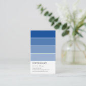 PAINT SWATCH CHIP modern ombre koninklijk blauw Visitekaartje (Staand voorkant)