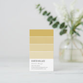 PAINT SWATCH CHIP modern ombre mosterdgeel Visitekaartje (Staand voorkant)
