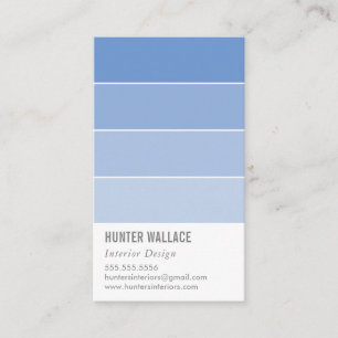 PAINT SWATCH CHIP modern ombre periwinkle blue Visitekaartje