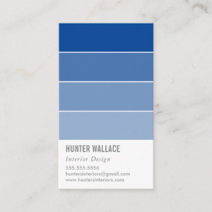 PAINT SWATCH CHIP modern ombre royal blue Visitekaartje