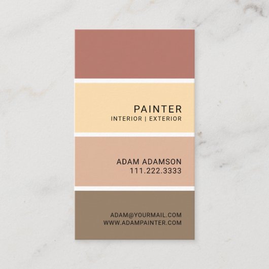 Paint Swatch Painter Contractor Designer Bold Visitekaartje (Voorkant)