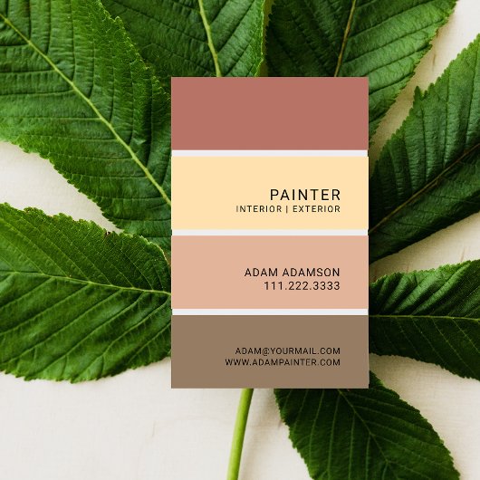 Paint Swatch Painter Contractor Designer Bold Visitekaartje