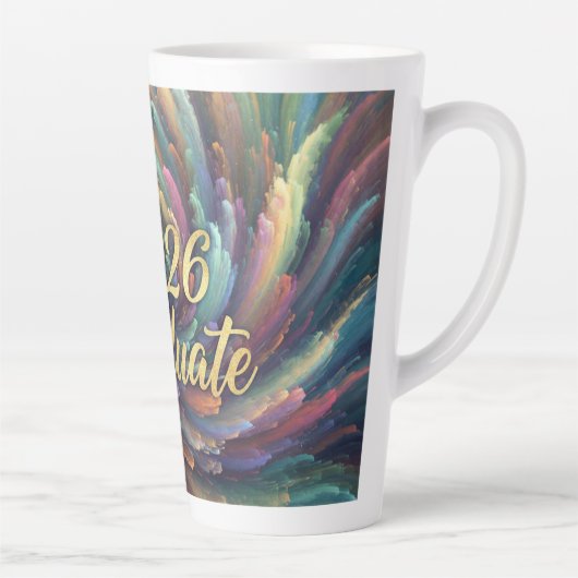 Paint Swirl 2026 Graduate Mug Latte Mok (Rechts)