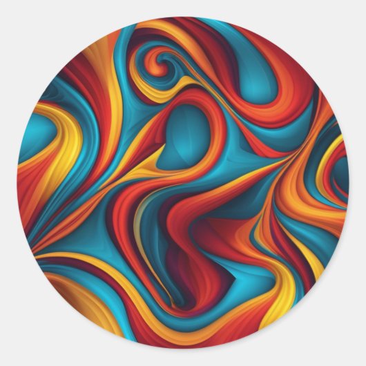 Paint Swirl Abstract Ronde Sticker (Voorkant)