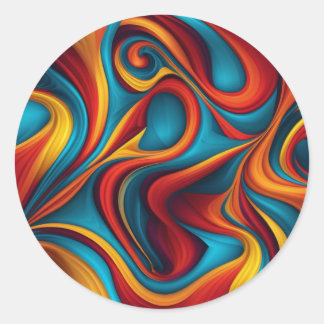 Paint Swirl Abstract Ronde Sticker