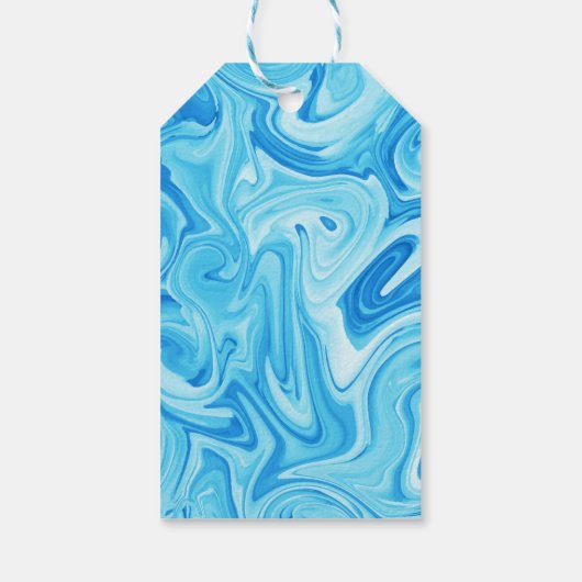 Paint Swirl Art Blue Colorful Fun Cadeaulabel (Achterkant)