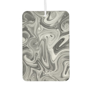 Paint Swirl Art INITIALEN Zwart Wit Grijs Mod Hip Luchtverfrisser