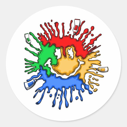Paint Tube Smile Ronde Sticker (Voorkant)