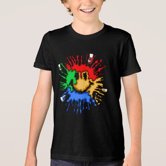 Paint Tube Smile Tri-Blend Shirt (Voorkant)
