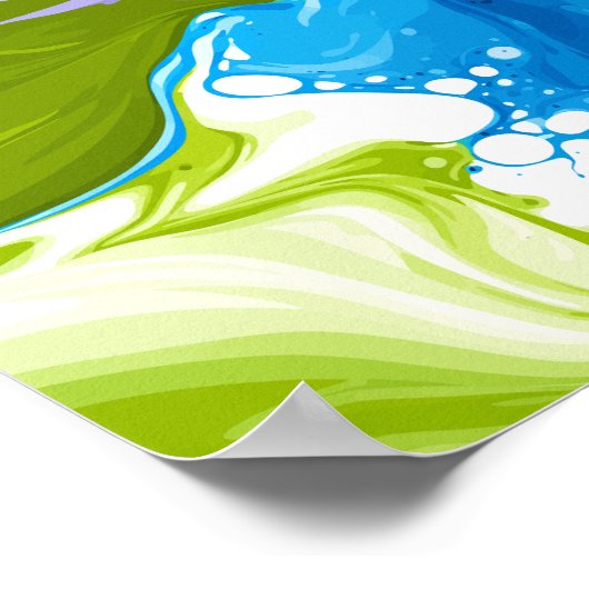 Paint Waves Forming Fluid Abstract Shapes Poster (Hoek)
