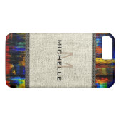 Paint Wood Kijk Burlap Monogram #3 Case-Mate iPhone Case (Achterkant (Horizontaal))