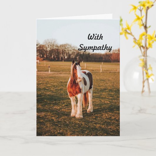 Paint Work Horse Sympathy Card Kaart (Gele Bloem)