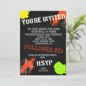 PAINTBALINVITATIE KAART (Staand voorkant)