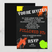 PAINTBALINVITATIE KAART (Voorkant / Achterkant)