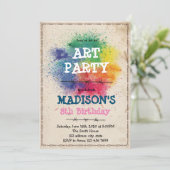 Paintball art party Invitation Kaart (Staand voorkant)