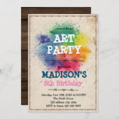 Paintball art party Invitation Kaart (Voorkant / Achterkant)