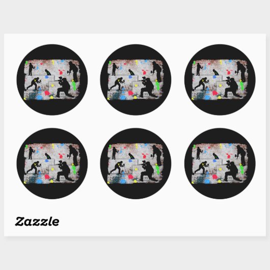 Paintball Battle Ronde Sticker (Vel)