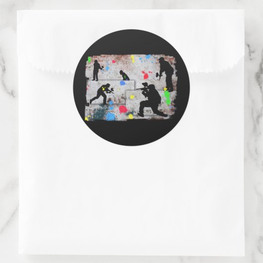 Paintball Battle Ronde Sticker (Tas)