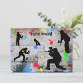 Paintball Battle uitgenodigd Kaart (Staand voorkant)