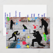 Paintball Battle uitgenodigd Kaart (Voorkant / Achterkant)