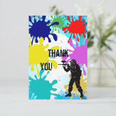 Paintball "Bedankt" Bedankkaart (Staand voorkant)