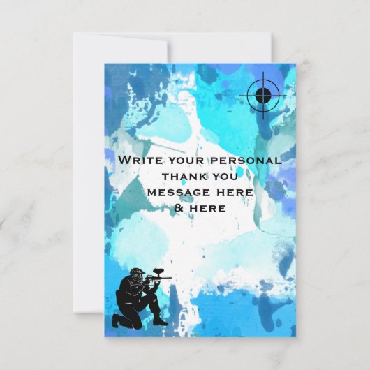 Paintball "Bedankt" Bedankkaart (Achterkant)