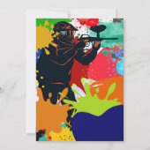 Paintball Birthday Invitation, Paintball Invite Kaart (Achterkant)