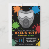 Paintball Birthday Invitation | Paintball Party Kaart (Voorkant)