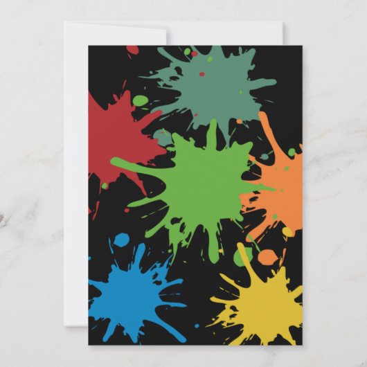 Paintball Birthday Invitation | Paintball Party Kaart (Achterkant)