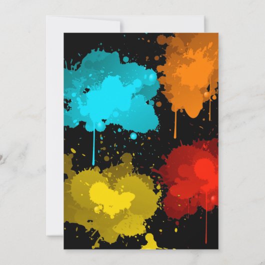 Paintball Birthday Invitation | Paintball Party Kaart (Achterkant)