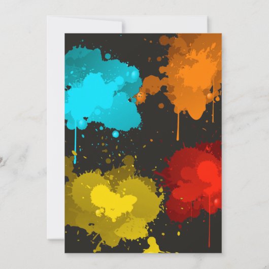 Paintball Birthday Invitation | Paintball Party Kaart (Achterkant)