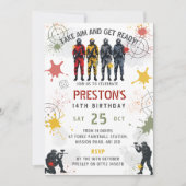 Paintball Birthday Invitation Take Aim & Get Ready Kaart (Voorkant)