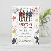 Paintball Birthday Invitation Take Aim & Get Ready Kaart (Staand voorkant)