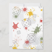 Paintball Birthday Invitation Take Aim & Get Ready Kaart (Achterkant)