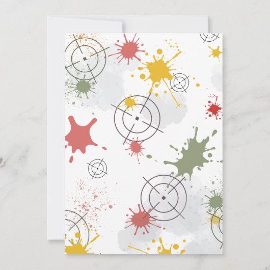 Paintball Birthday Invitation Take Aim & Get Ready Kaart (Achterkant)